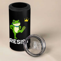 Resist Frog Kicking Crown 4 in 1 Can Cooler Tumbler Funny No Kings In America Free Portland - Wonder Print Shop