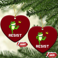 Resist Frog Kicking Crown Ceramic Ornament Funny No Kings In America Free Portland - Wonder Print Shop