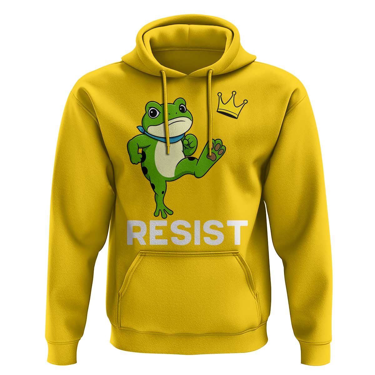 Resist Frog Kicking Crown Hoodie Funny No Kings In America Free Portland - Wonder Print Shop