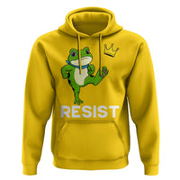 Resist Frog Kicking Crown Hoodie Funny No Kings In America Free Portland - Wonder Print Shop