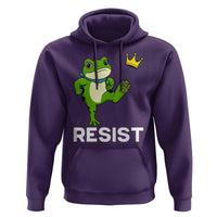 Resist Frog Kicking Crown Hoodie Funny No Kings In America Free Portland - Wonder Print Shop