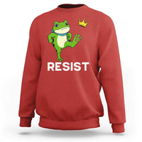 Resist Frog Kicking Crown Sweatshirt Funny No Kings In America Free Portland - Wonder Print Shop