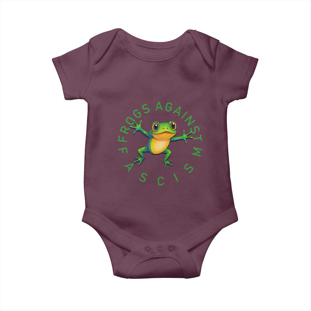 Frogs Against Fascism Baby Onesie Portland Frog Protest Together Strong - Wonder Print Shop