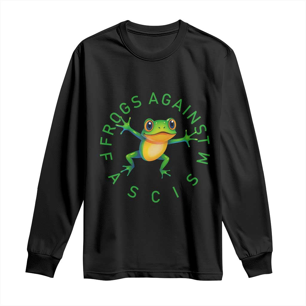 Frogs Against Fascism Long Sleeve Shirt Portland Frog Protest Together Strong - Wonder Print Shop