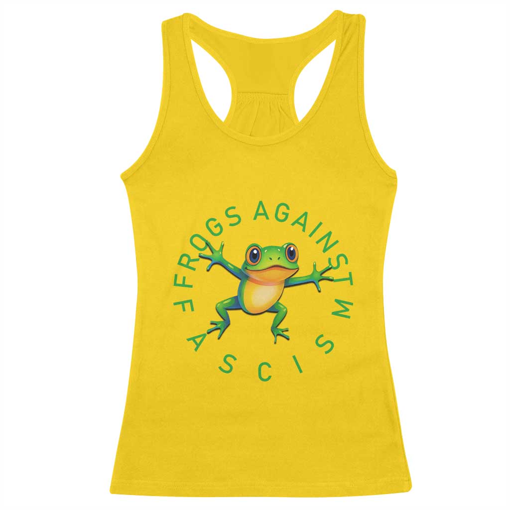 Frogs Against Fascism Racerback Tank Top Portland Frog Protest Together Strong - Wonder Print Shop