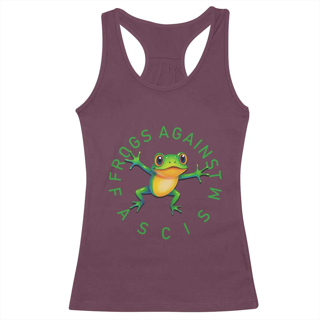 Frogs Against Fascism Racerback Tank Top Portland Frog Protest Together Strong - Wonder Print Shop