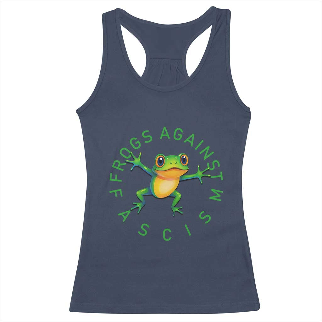 Frogs Against Fascism Racerback Tank Top Portland Frog Protest Together Strong - Wonder Print Shop