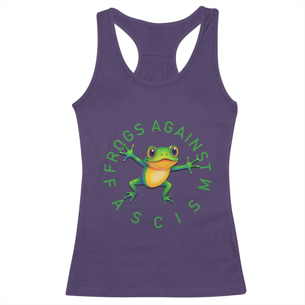 Frogs Against Fascism Racerback Tank Top Portland Frog Protest Together Strong - Wonder Print Shop