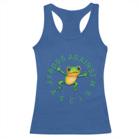 Frogs Against Fascism Racerback Tank Top Portland Frog Protest Together Strong - Wonder Print Shop