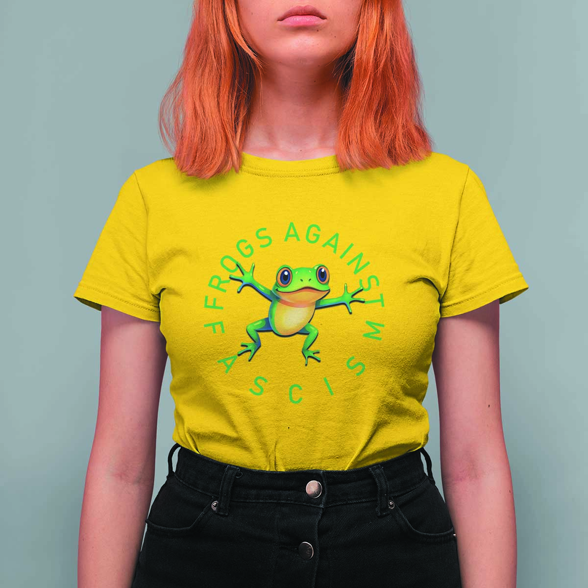 Frogs Against Fascism T Shirt For Women Portland Frog Protest Together Strong - Wonder Print Shop