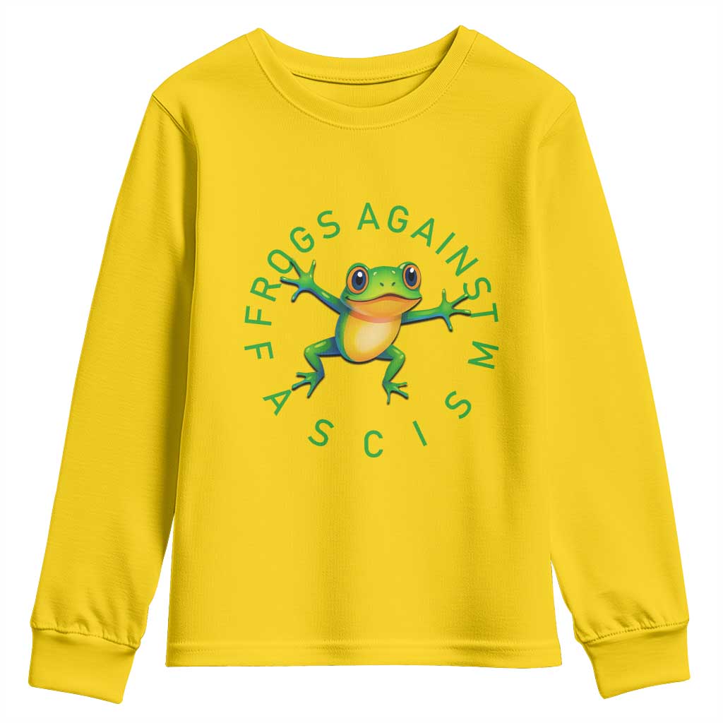 Frogs Against Fascism Youth Sweatshirt Portland Frog Protest Together Strong - Wonder Print Shop