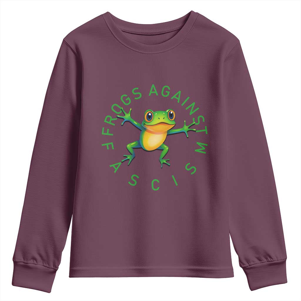 Frogs Against Fascism Youth Sweatshirt Portland Frog Protest Together Strong - Wonder Print Shop