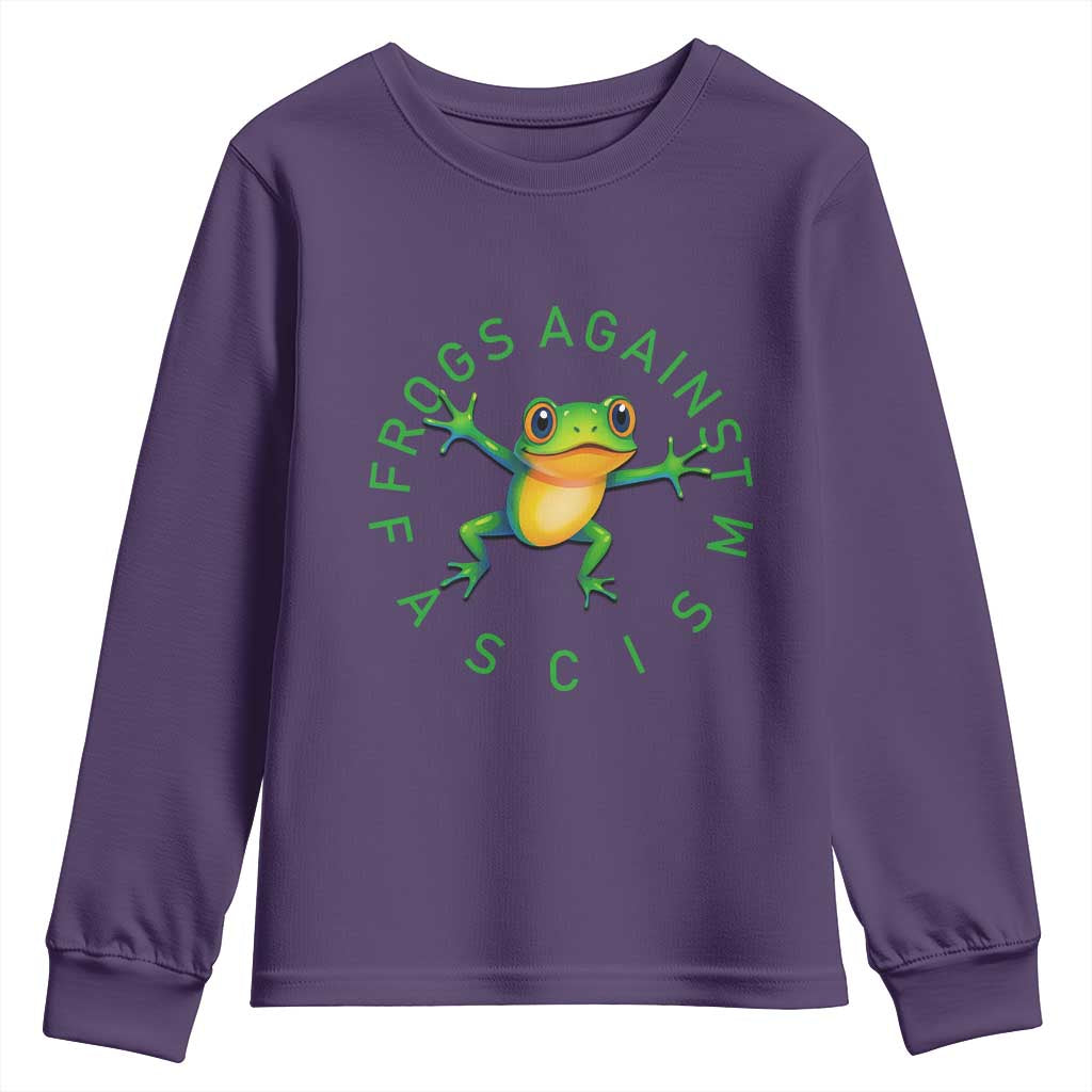 Frogs Against Fascism Youth Sweatshirt Portland Frog Protest Together Strong - Wonder Print Shop