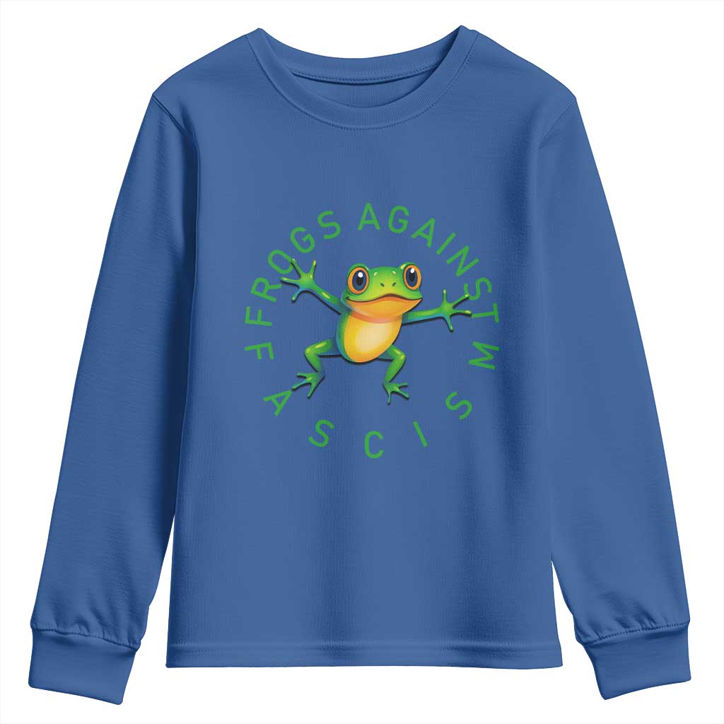 Frogs Against Fascism Youth Sweatshirt Portland Frog Protest Together Strong - Wonder Print Shop
