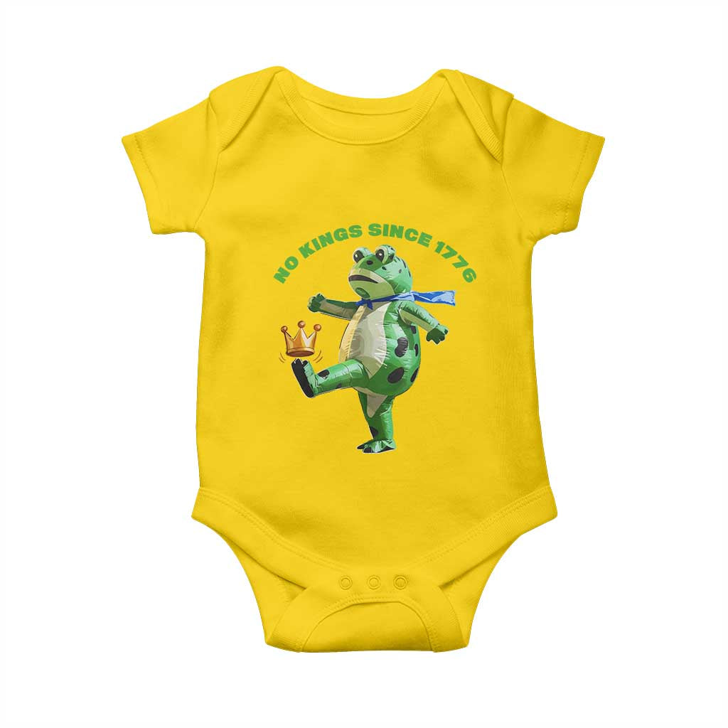 No Kings Since 1776 Frog Baby Onesie Funny Inflatable Frog Meme Protest Portland - Wonder Print Shop
