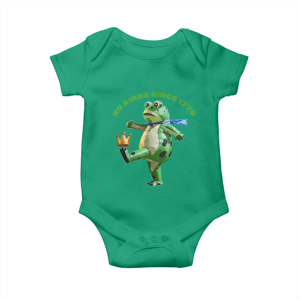 No Kings Since 1776 Frog Baby Onesie Funny Inflatable Frog Meme Protest Portland - Wonder Print Shop