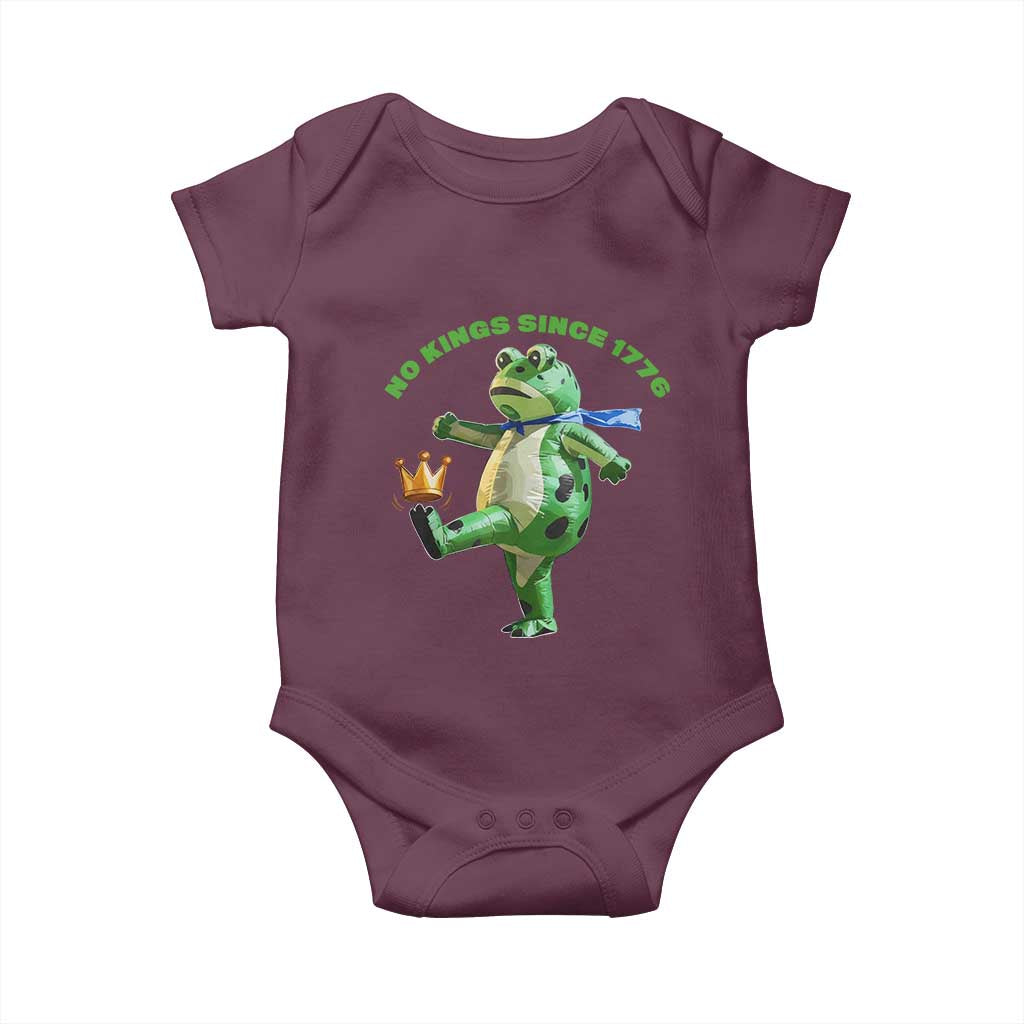 No Kings Since 1776 Frog Baby Onesie Funny Inflatable Frog Meme Protest Portland - Wonder Print Shop