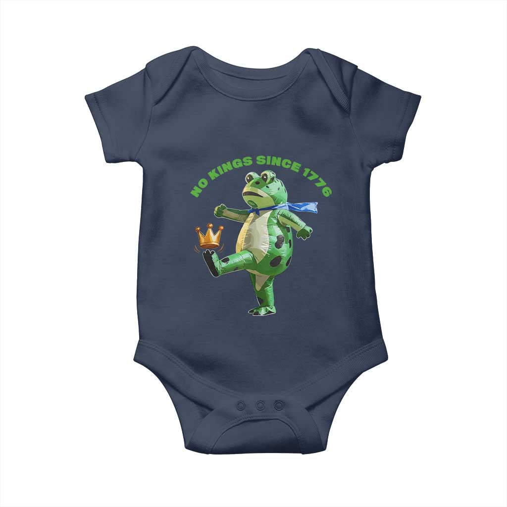 No Kings Since 1776 Frog Baby Onesie Funny Inflatable Frog Meme Protest Portland - Wonder Print Shop