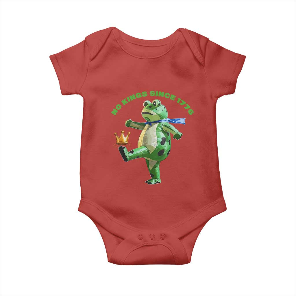 No Kings Since 1776 Frog Baby Onesie Funny Inflatable Frog Meme Protest Portland - Wonder Print Shop