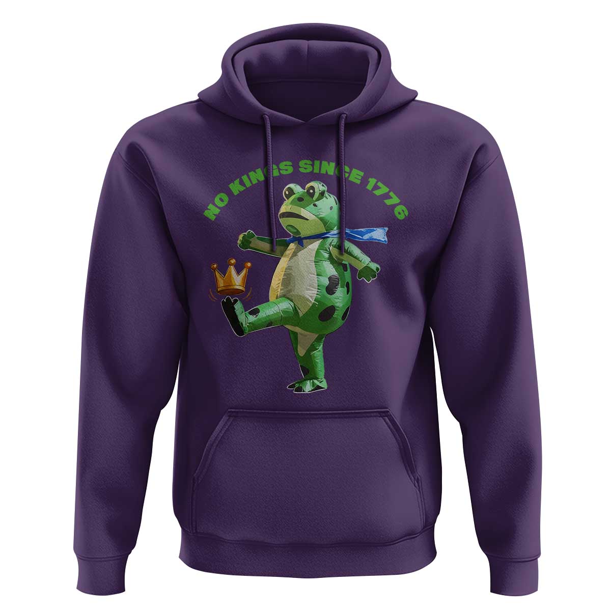 No Kings Since 1776 Frog Hoodie Funny Inflatable Frog Meme Protest Portland - Wonder Print Shop