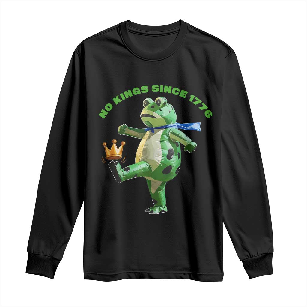 No Kings Since 1776 Frog Long Sleeve Shirt Funny Inflatable Frog Meme Protest Portland - Wonder Print Shop
