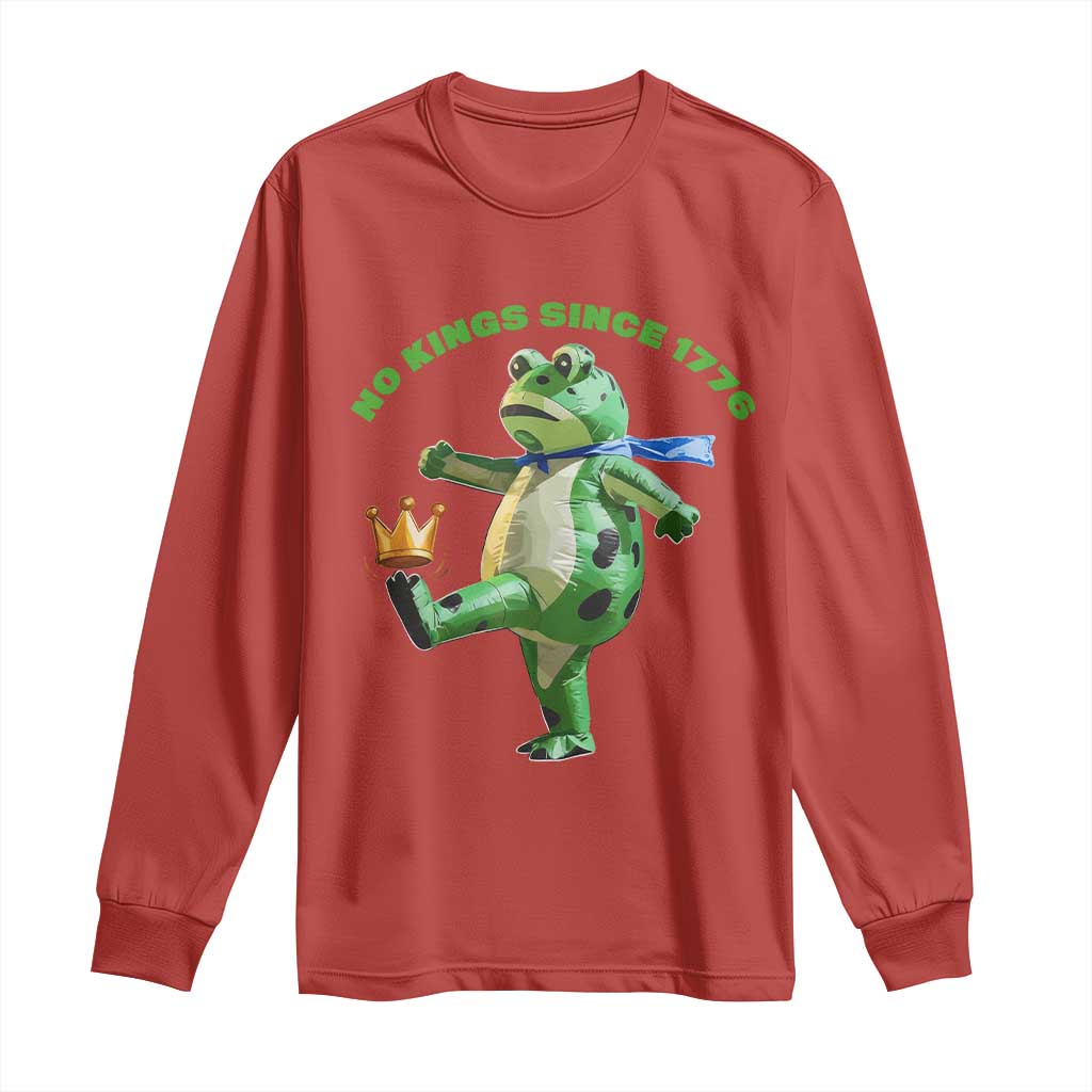 No Kings Since 1776 Frog Long Sleeve Shirt Funny Inflatable Frog Meme Protest Portland - Wonder Print Shop