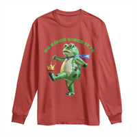 No Kings Since 1776 Frog Long Sleeve Shirt Funny Inflatable Frog Meme Protest Portland - Wonder Print Shop