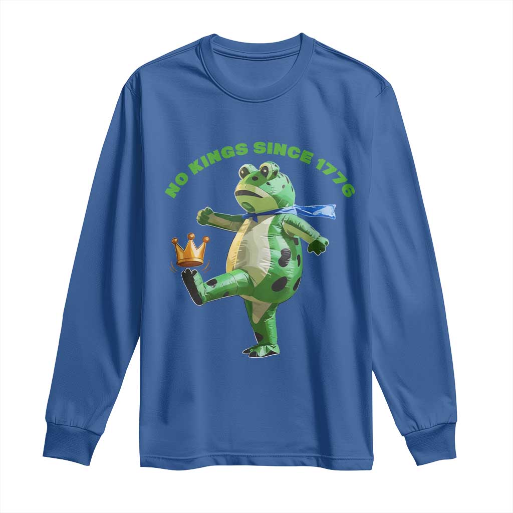 No Kings Since 1776 Frog Long Sleeve Shirt Funny Inflatable Frog Meme Protest Portland - Wonder Print Shop