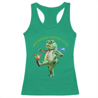 No Kings Since 1776 Frog Racerback Tank Top Funny Inflatable Frog Meme Protest Portland - Wonder Print Shop