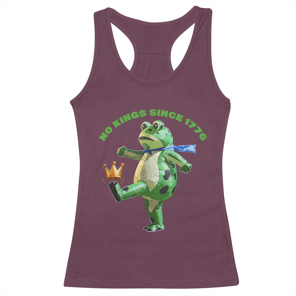 No Kings Since 1776 Frog Racerback Tank Top Funny Inflatable Frog Meme Protest Portland - Wonder Print Shop