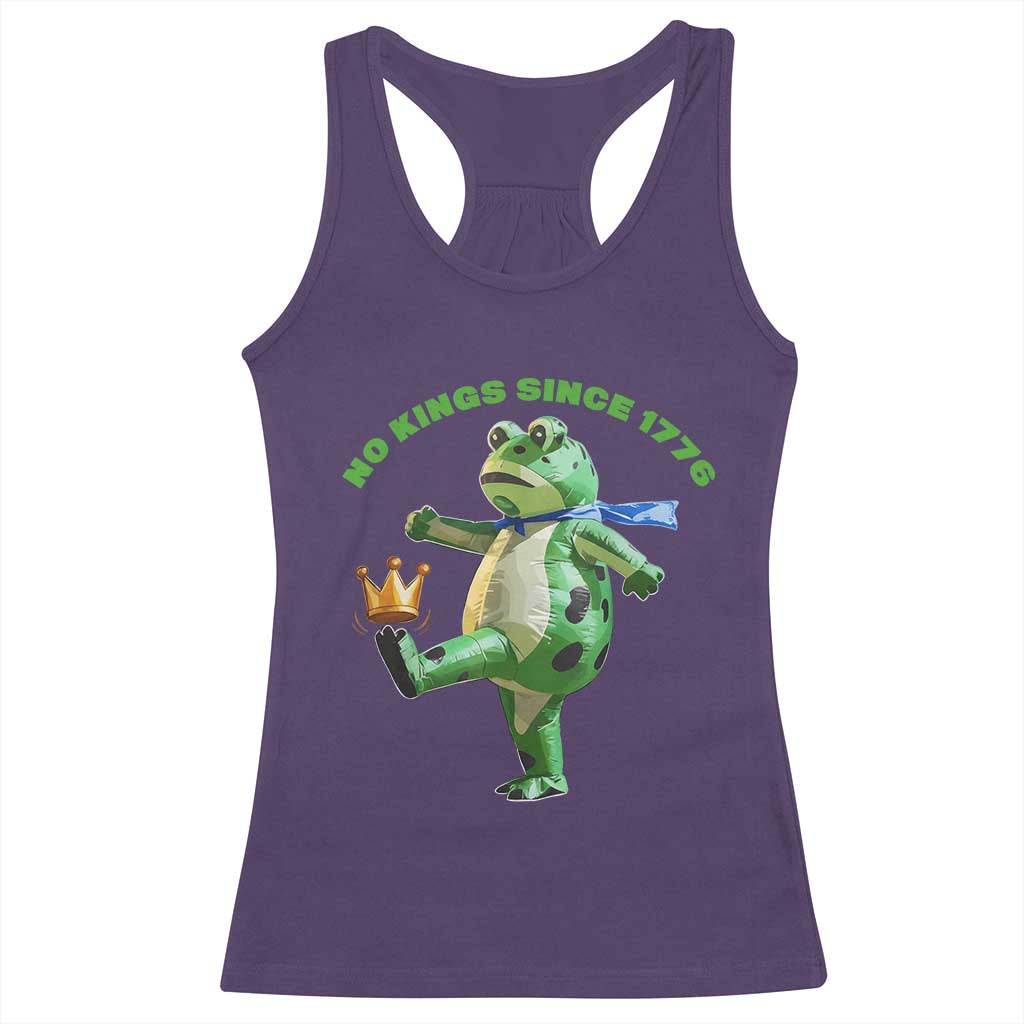 No Kings Since 1776 Frog Racerback Tank Top Funny Inflatable Frog Meme Protest Portland - Wonder Print Shop