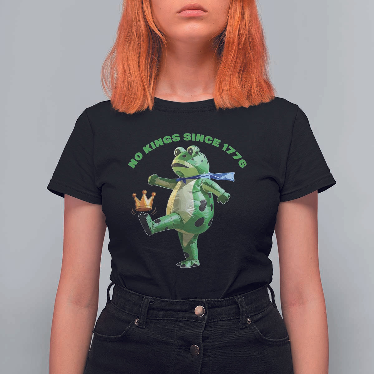 No Kings Since 1776 Frog T Shirt For Women Funny Inflatable Frog Meme Protest Portland - Wonder Print Shop
