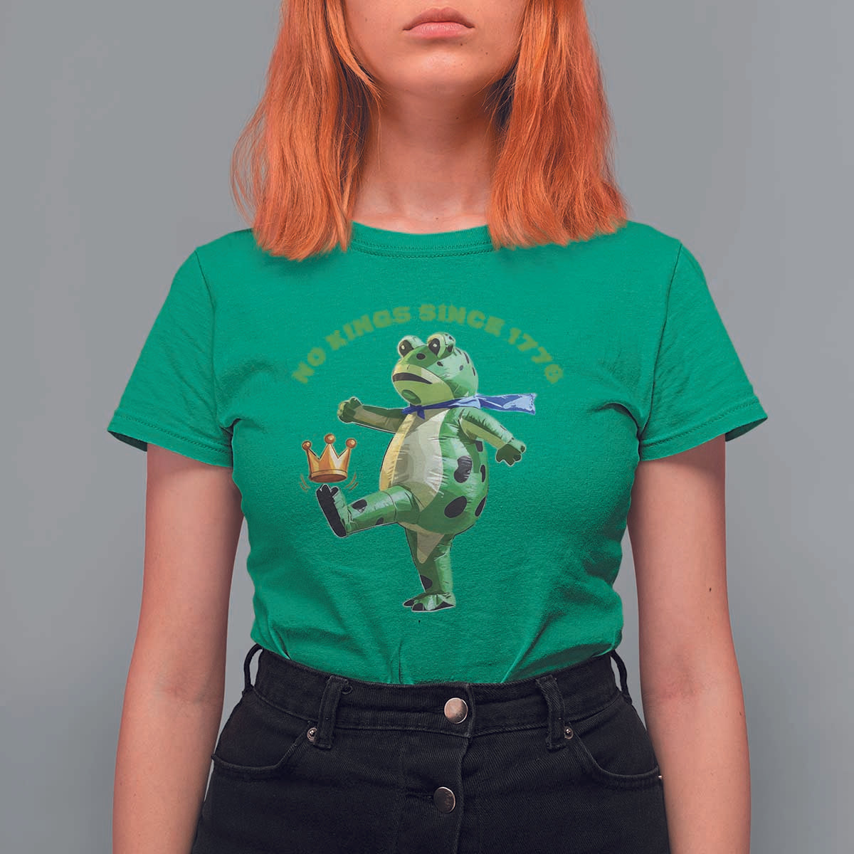 No Kings Since 1776 Frog T Shirt For Women Funny Inflatable Frog Meme Protest Portland - Wonder Print Shop