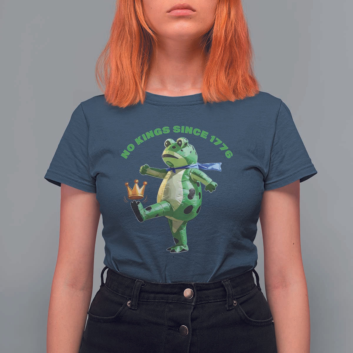 No Kings Since 1776 Frog T Shirt For Women Funny Inflatable Frog Meme Protest Portland - Wonder Print Shop