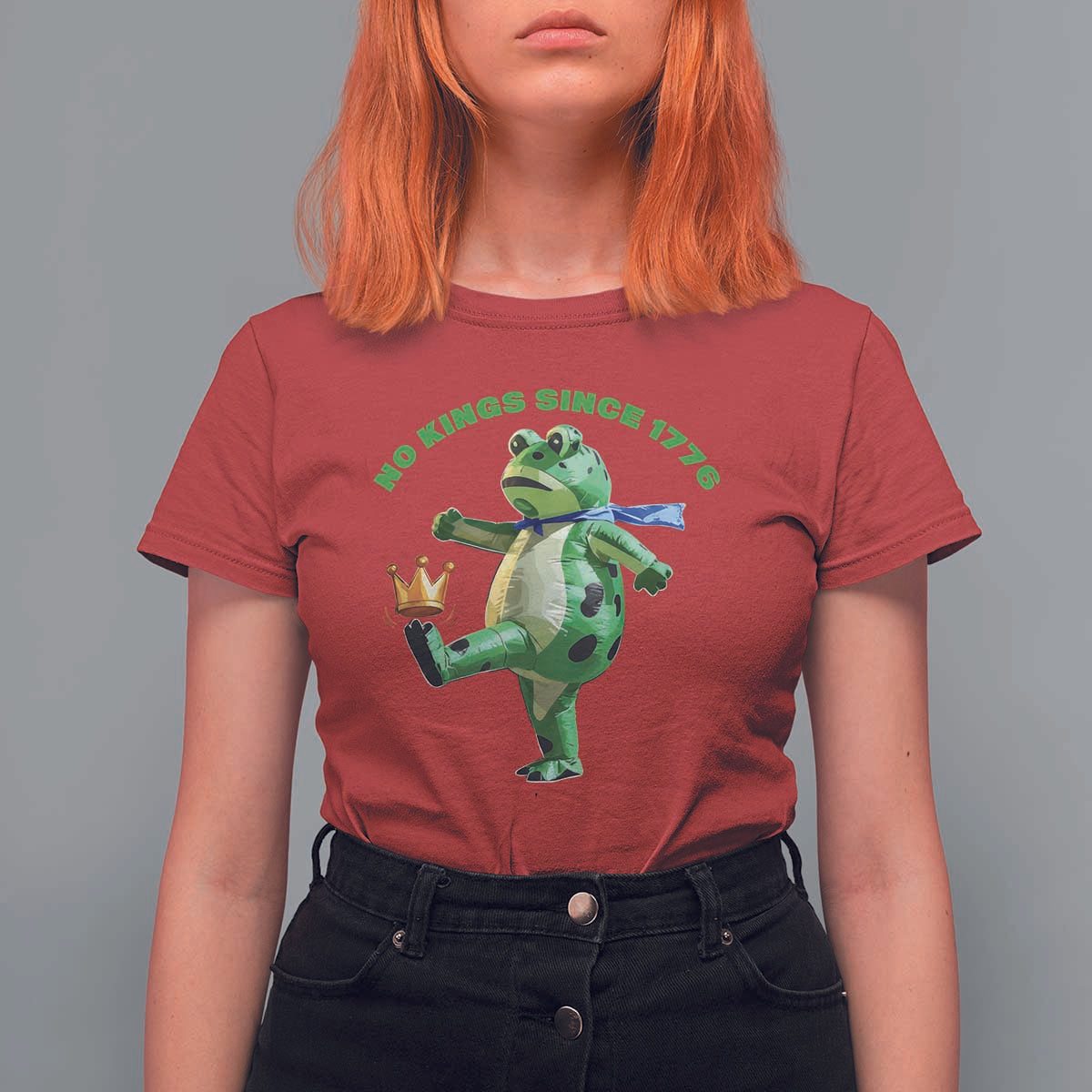 No Kings Since 1776 Frog T Shirt For Women Funny Inflatable Frog Meme Protest Portland - Wonder Print Shop