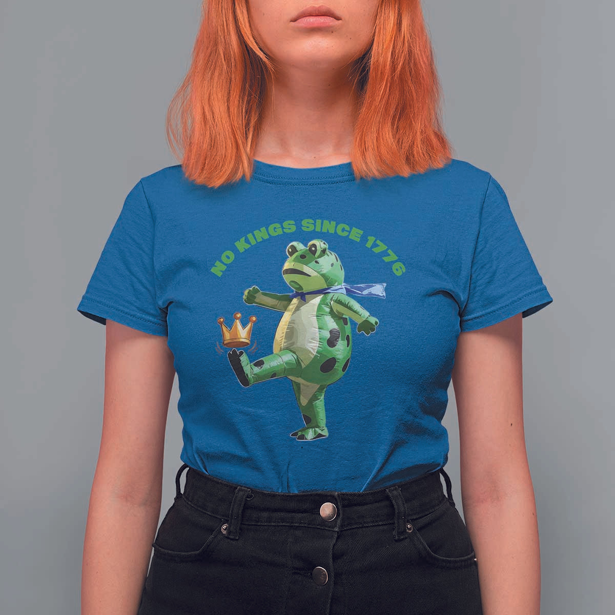 No Kings Since 1776 Frog T Shirt For Women Funny Inflatable Frog Meme Protest Portland - Wonder Print Shop