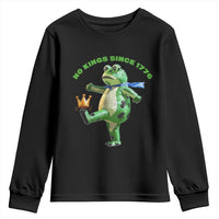 No Kings Since 1776 Frog Youth Sweatshirt Funny Inflatable Frog Meme Protest Portland - Wonder Print Shop