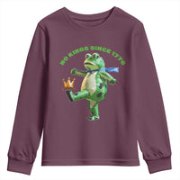 No Kings Since 1776 Frog Youth Sweatshirt Funny Inflatable Frog Meme Protest Portland - Wonder Print Shop
