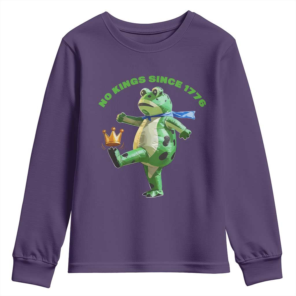 No Kings Since 1776 Frog Youth Sweatshirt Funny Inflatable Frog Meme Protest Portland - Wonder Print Shop