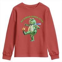 No Kings Since 1776 Frog Youth Sweatshirt Funny Inflatable Frog Meme Protest Portland - Wonder Print Shop
