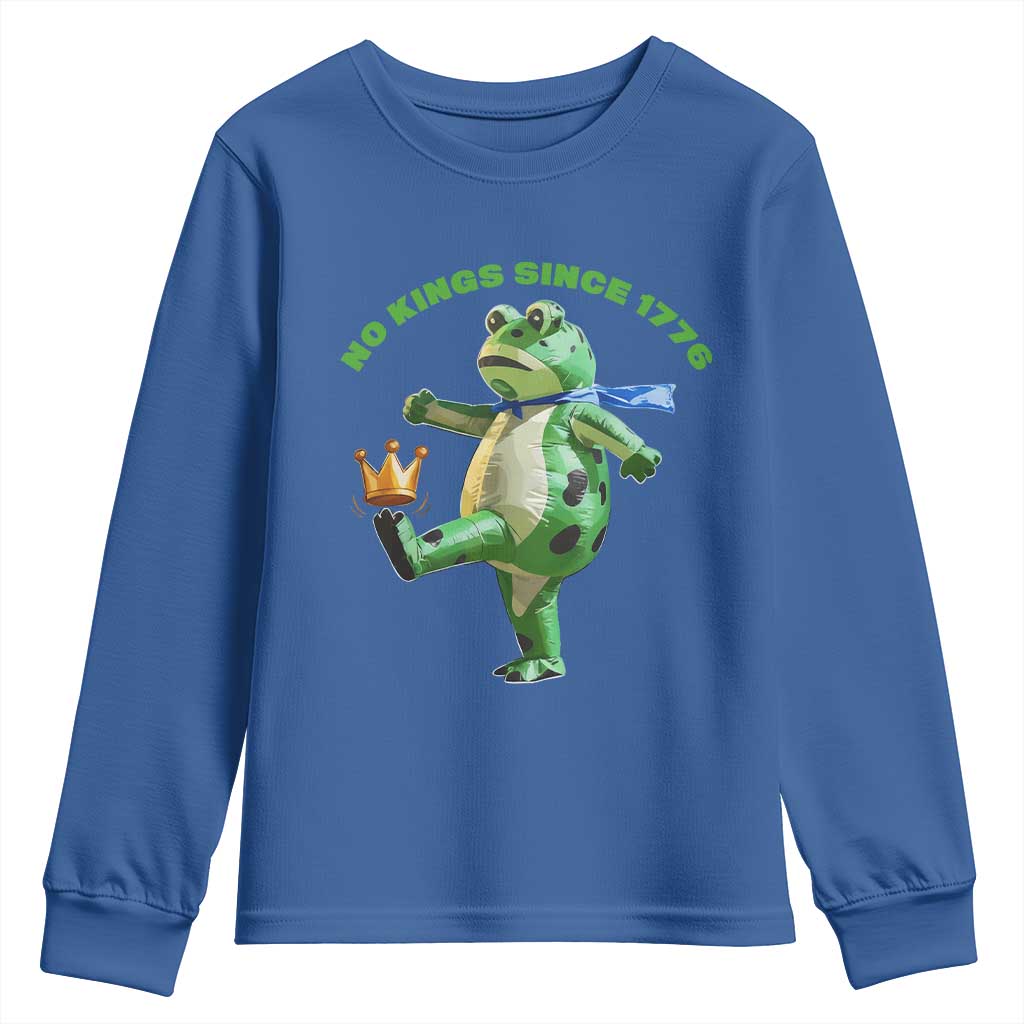 No Kings Since 1776 Frog Youth Sweatshirt Funny Inflatable Frog Meme Protest Portland - Wonder Print Shop