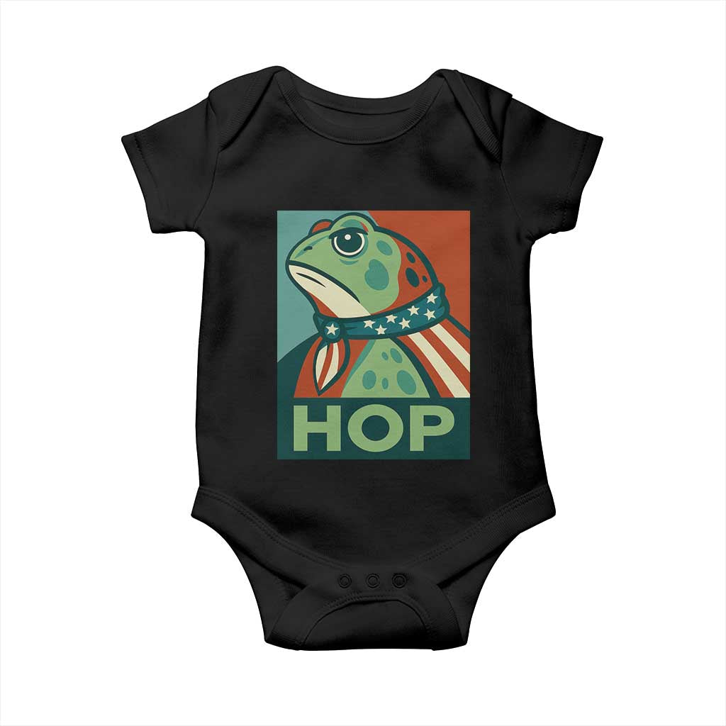 Hop Patriotic Frog Baby Onesie Resist Protest Poster Graphic - Wonder Print Shop