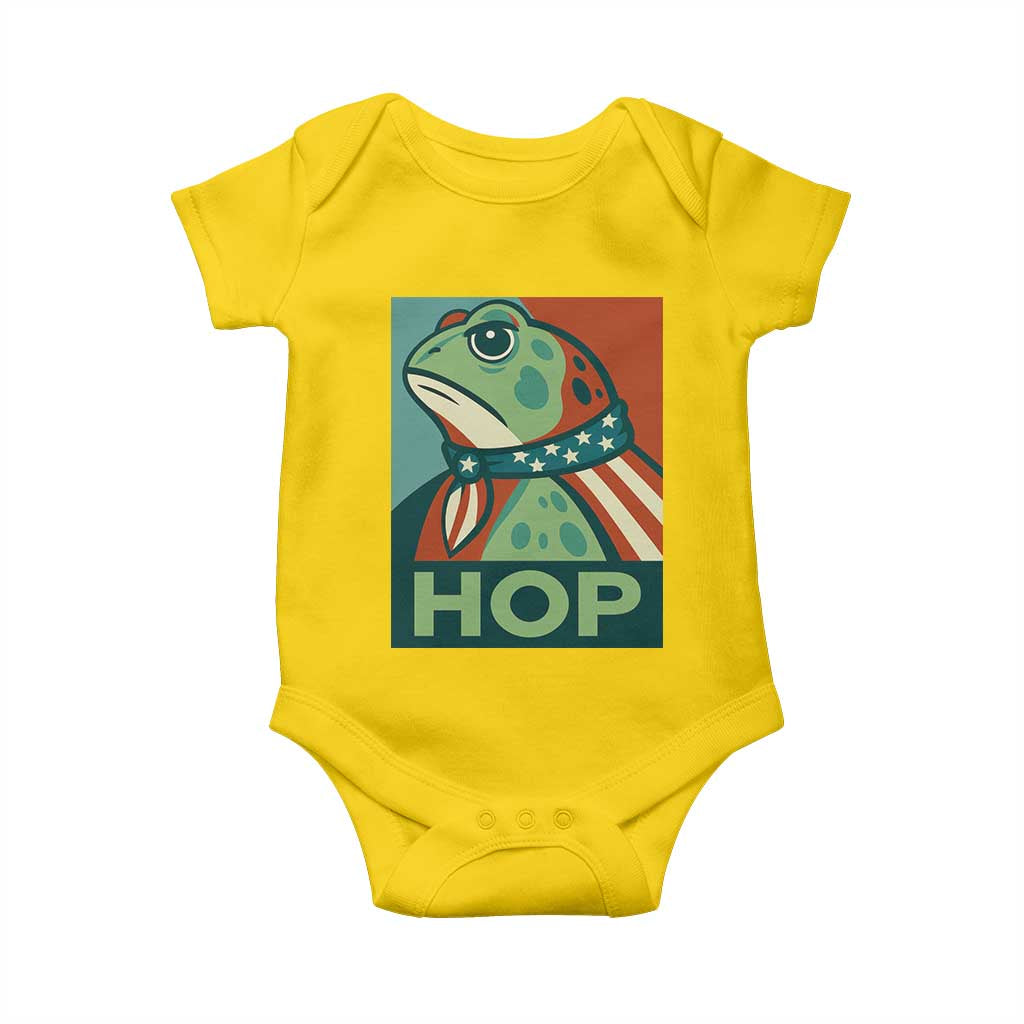 Hop Patriotic Frog Baby Onesie Resist Protest Poster Graphic - Wonder Print Shop