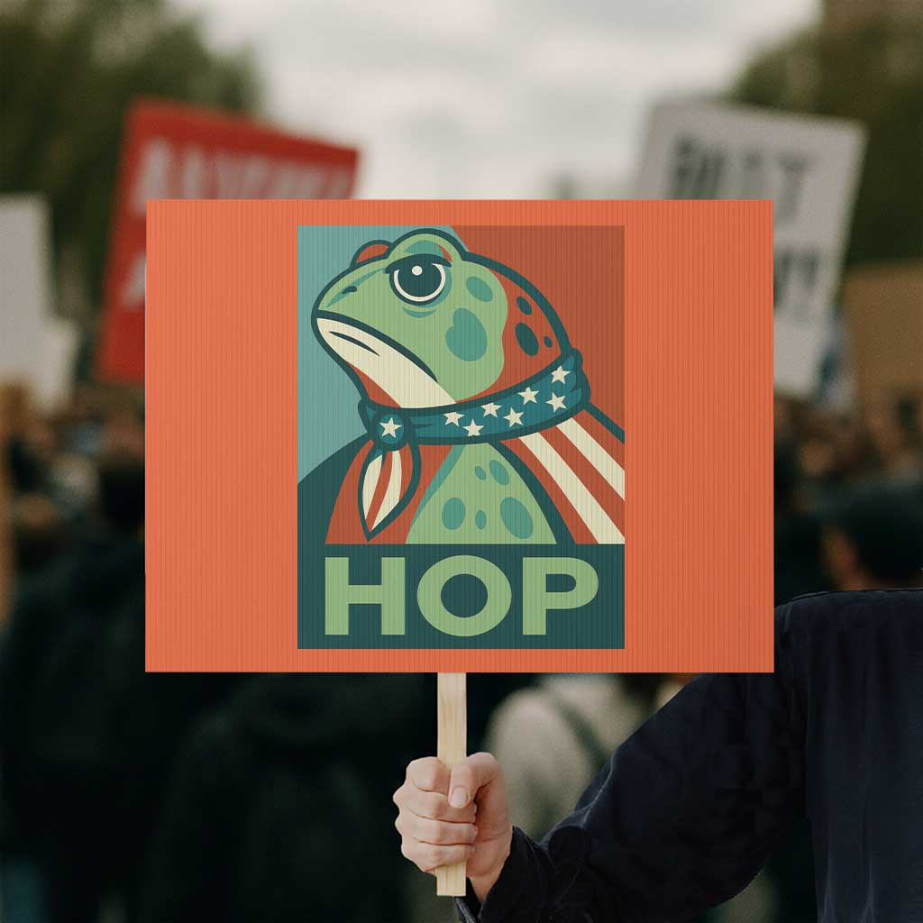 Hop Patriotic Frog Protest Sign Resist Protest Poster Graphic - Wonder Print Shop