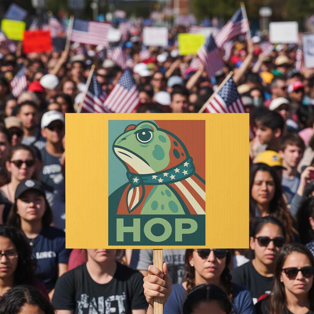 Hop Patriotic Frog Protest Sign Resist Protest Poster Graphic - Wonder Print Shop