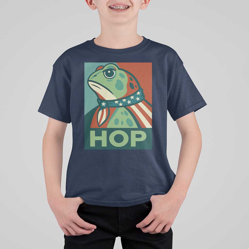 Hop Patriotic Frog T Shirt For Kid Resist Protest Poster Graphic - Wonder Print Shop