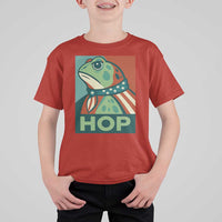 Hop Patriotic Frog T Shirt For Kid Resist Protest Poster Graphic - Wonder Print Shop