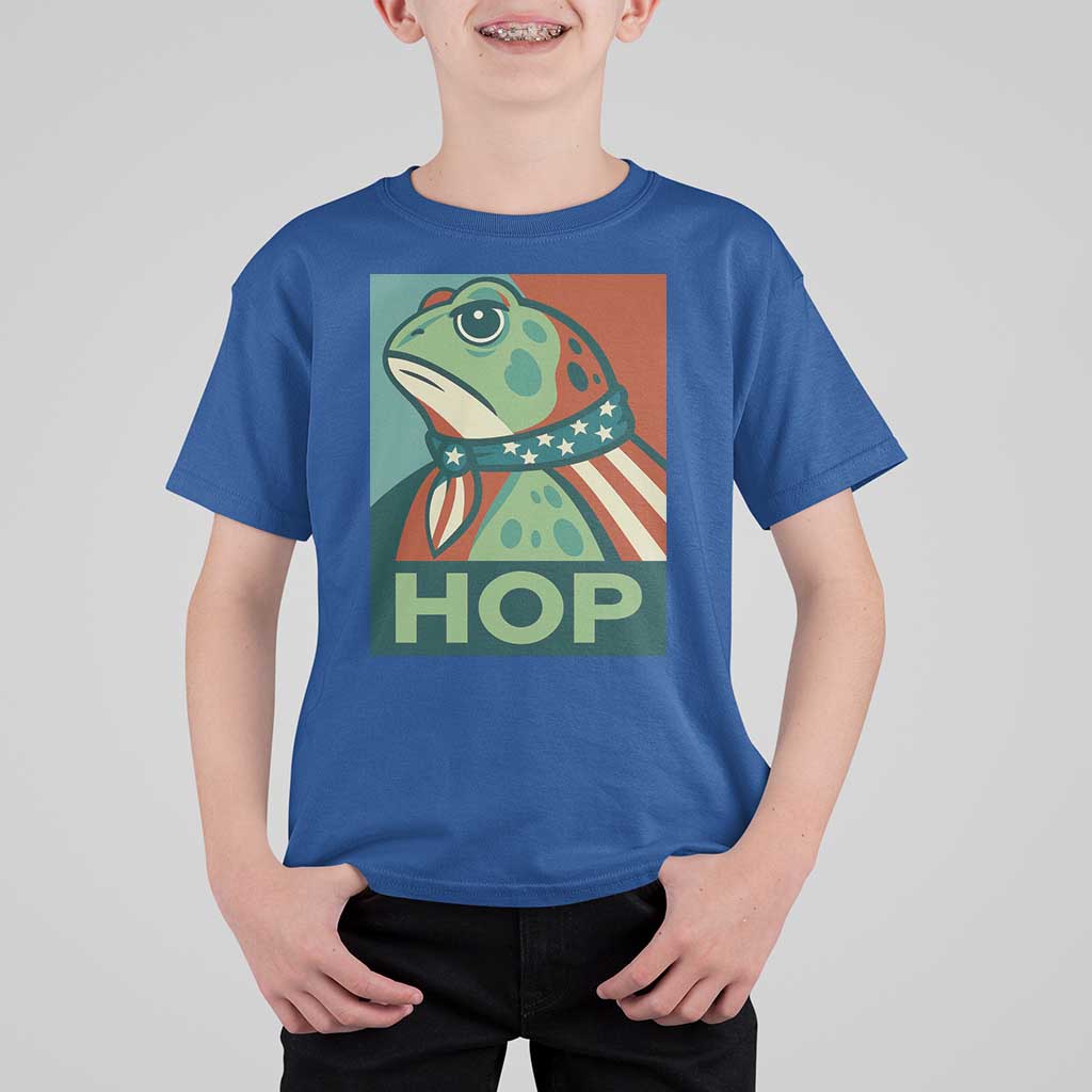Hop Patriotic Frog T Shirt For Kid Resist Protest Poster Graphic - Wonder Print Shop