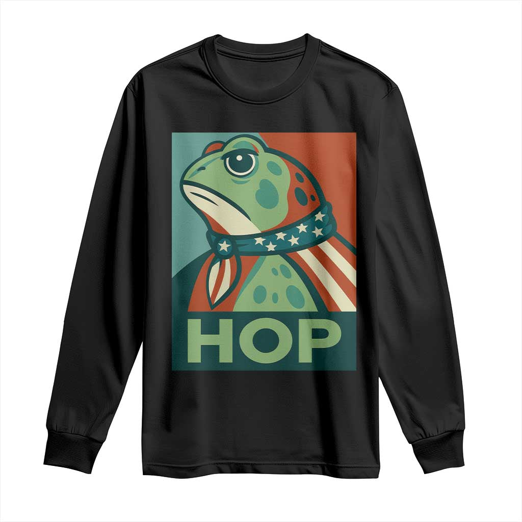 Hop Patriotic Frog Long Sleeve Shirt Resist Protest Poster Graphic - Wonder Print Shop