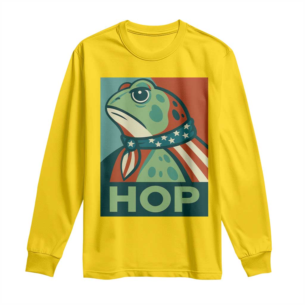 Hop Patriotic Frog Long Sleeve Shirt Resist Protest Poster Graphic - Wonder Print Shop